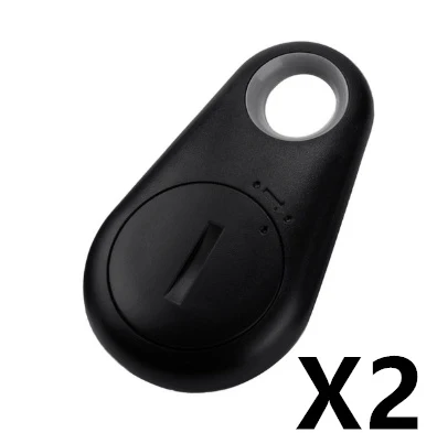 Water Drop Bluetooth-compatible Anti Lost Object Finder | Color: 2PCS black Opp