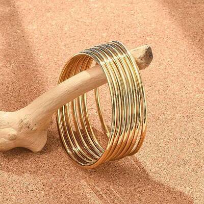 PVD Vacuum Plating Fashion 304 Stainless Steel Buddhist Bangle Sets