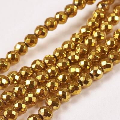 Electroplate Non-magnetic Synthetic Hematite Beads Strands
