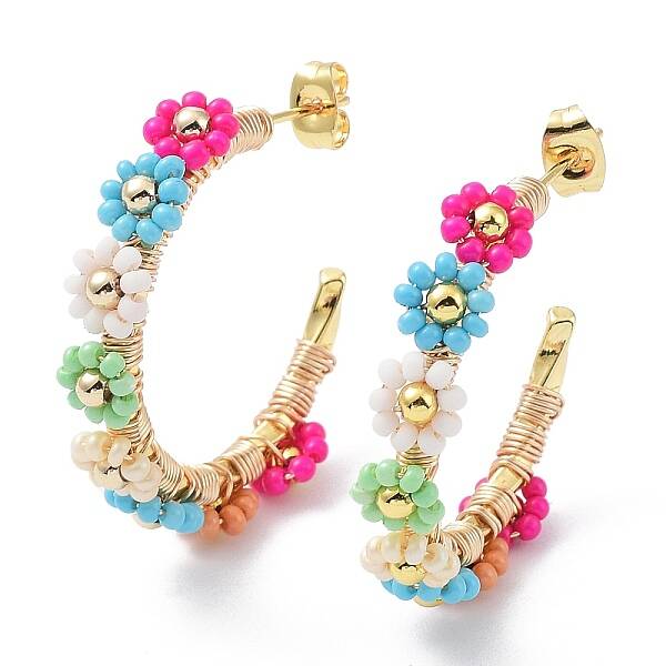 PVD Vacuum Plating 304 Stainless Steel Round Stud Earrings