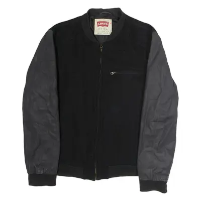 LEVI'S Mens Bomber Jacket Black Wool XL