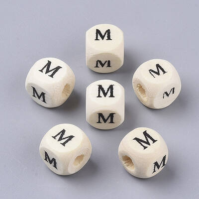 Printed Natural Wood Beads