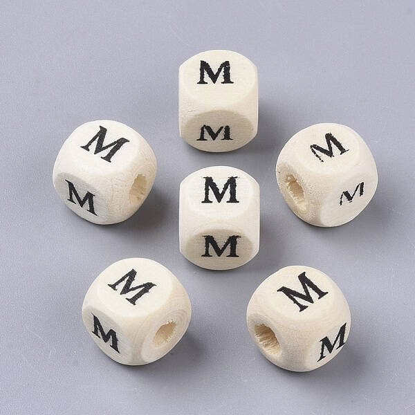 Printed Natural Wood Beads