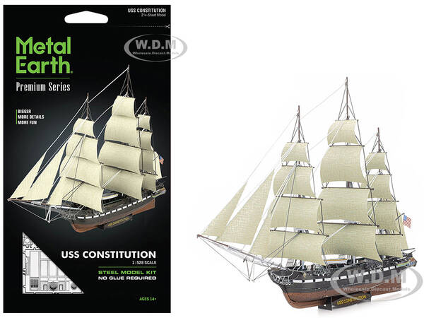 Model Kit USS Constitution Warship (Challenging Difficulty) Steel Model by Metal Earth