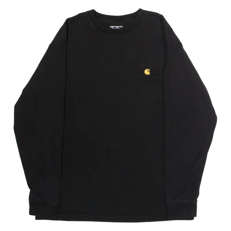 CARHARTT WIP Chase Mens T-Shirt Black Long Sleeve Crew Neck M