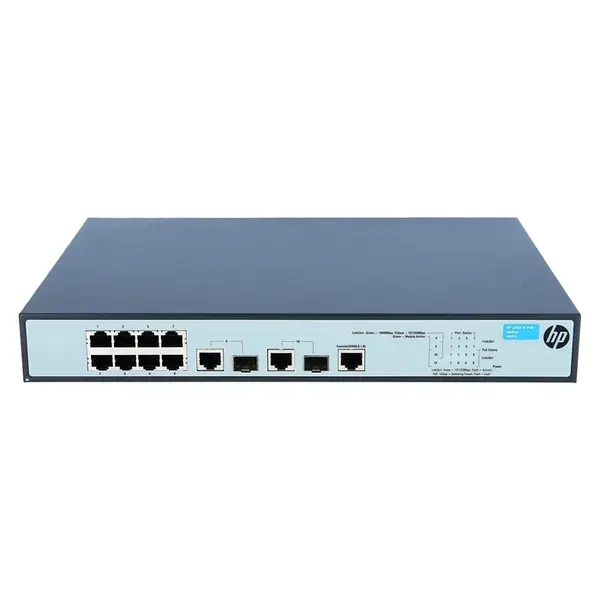 HP JG537-61101 | OfficeConnect 1910 Series 1910-8-PoE+ 8 x RJ-45 PoE+ 10/100Base-TX and 2 Combo x SFP (mini-GBIC) Ports Layer...