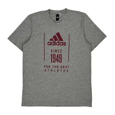 Adidas Graphic T-Shirt - Large Grey Cotton