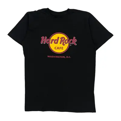 Washington, D.C. Hard Rock Cafe Graphic T-Shirt - Medium Black Cotton