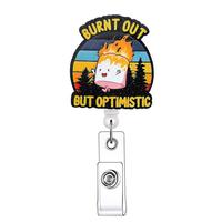Letter Pattern Retractable Badge Reel, 1/20pcs Acrylic ID Holder with Clip for Nurses, Doctors, Students & Office Staff, Iden...