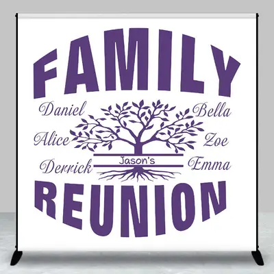 White Purple Tree Custom Family Reunion Backdrop - Aperturee