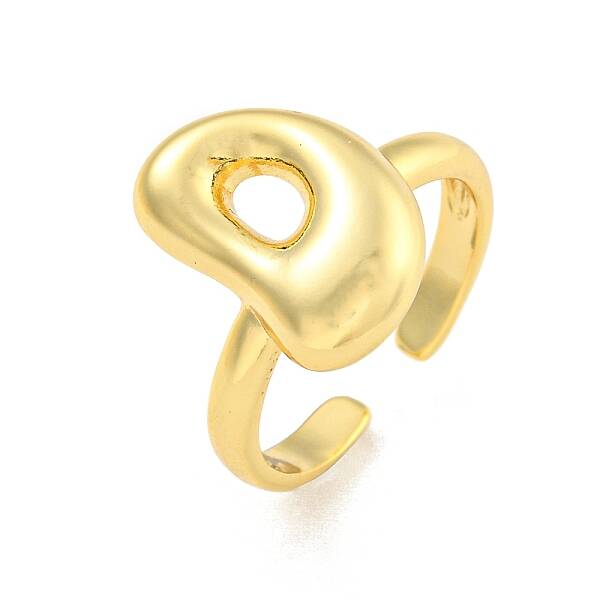 Brass Letter Open Cuff Rings for Women