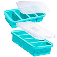 Souper Cubes 1 Cup Meal Prep Silicone Freezer Molds With Lids, 2 Pack, Freeze Food in Perfect Portions, Perfect for Soup, Lef...