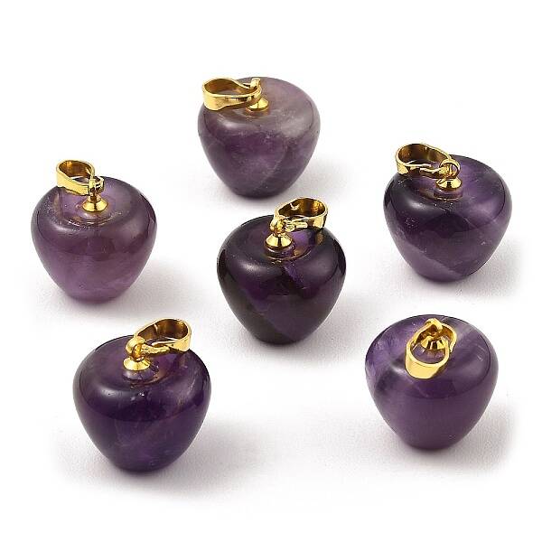 Natural Amethyst Teacher Apple Charms