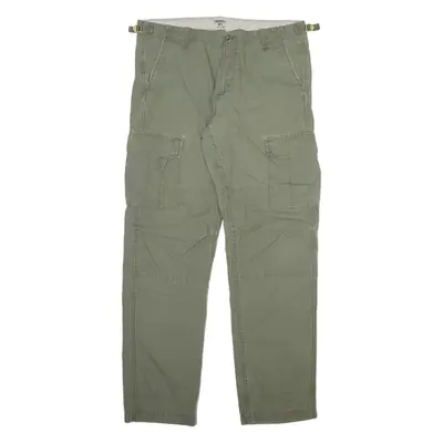 CARHARTT WIP Cargo Mens Trousers Green Relaxed Straight W33 L32