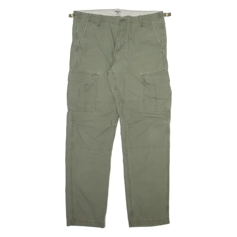 CARHARTT WIP Cargo Mens Trousers Green Relaxed Straight W33 L32