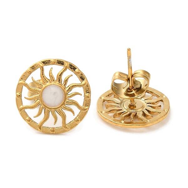 Ion Plating(IP) 304 Stainless Steel Helm Stud Earrings