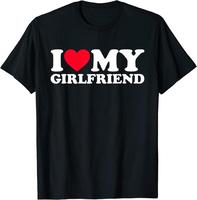 [100% Cotton]I Love My Girlfriend Shirt I Heart My Girlfriend Shirt GF T-Shirt Top Womenswear