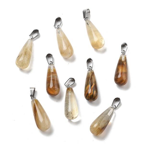 Synthetic Watermelon Stone Glass Pendants