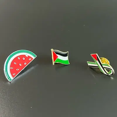 Palestine Pins Watermelon, Flag & Ribbon Designs - Unique Featuring Colorful Flag and Watermelon Slice Motifs