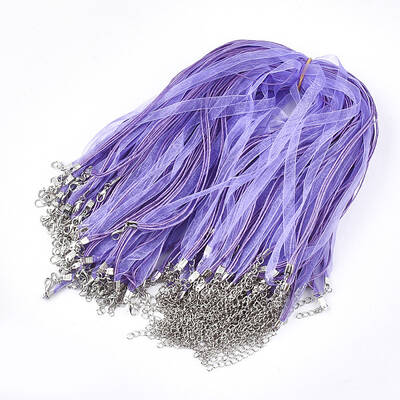 Waxed Cord and Organza Ribbon Necklace Making