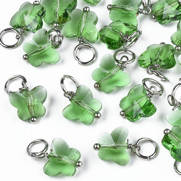 Faceted Transparent Glass Charms