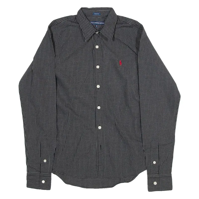 RALPH LAUREN SPORT Boys Shirt Black Gingham Long Sleeve 4Y