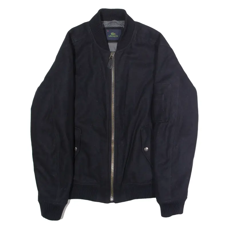 LACOSTE Mens Bomber Jacket Blue Wool M