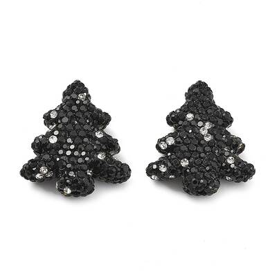 Christmas Tree Polymer Clay Rhinestone Beads
