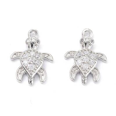 Rack Plating Brass Micro Pave Cubic Zirconia Pendants