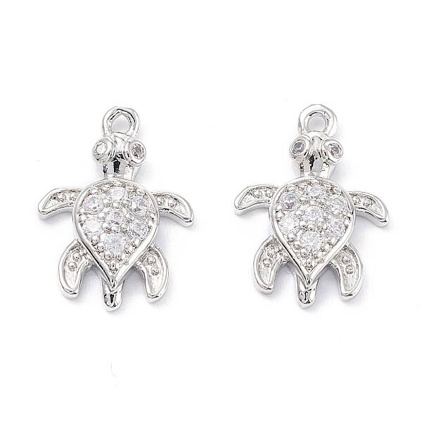 Rack Plating Brass Micro Pave Cubic Zirconia Pendants