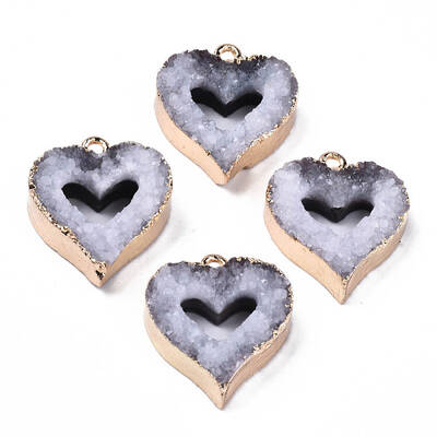 Natural Druzy Agate Pendants