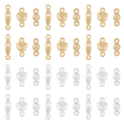 60Pcs 6 Styles Brass Connector Charms