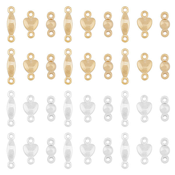 60Pcs 6 Styles Brass Connector Charms