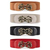 JASGOOD Women Stretchy Belts for Dresses Vintage Elastic Wide Waist Belts