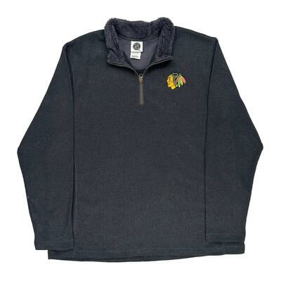 Chicago Blackhawks Nhl Embroidered Fleece - XL Black Polyester