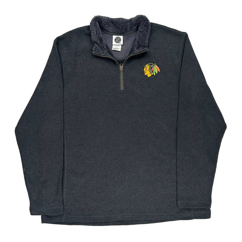 Chicago Blackhawks Nhl Embroidered Fleece - XL Black Polyester