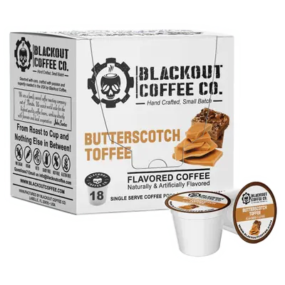 K Cup Butterscotch Toffee Flavored Coffee Pods 18CT