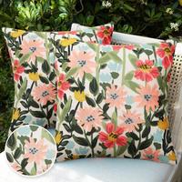 Outdoor Pillows Waterproof Cover Pack of 2 Floral Waterproof Throw Pillow Covers 18X18 inch Outdoor Pillows for Patio Furnitu...