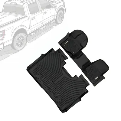 OEDRO All-Weather TPE Floor Mats for 2015-2025 Ford F-150 SuperCrew Cab with 1st Row Bench Seats – Includes 1st & 2nd Row, ...