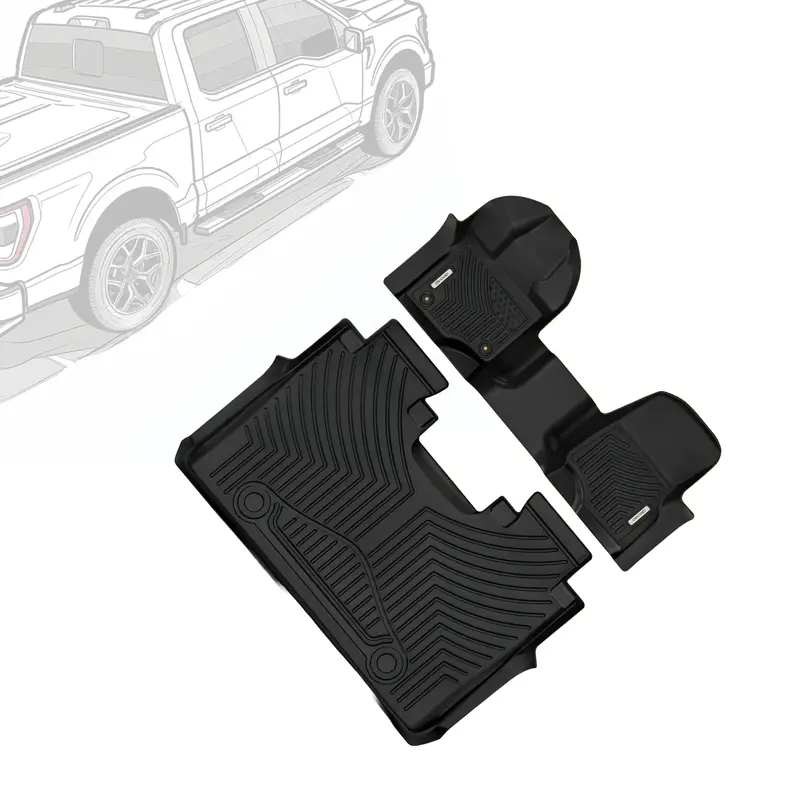 OEDRO All-Weather TPE Floor Mats for 2015-2025 Ford F-150 SuperCrew Cab with 1st Row Bench Seats – Includes 1st & 2nd Row, ...