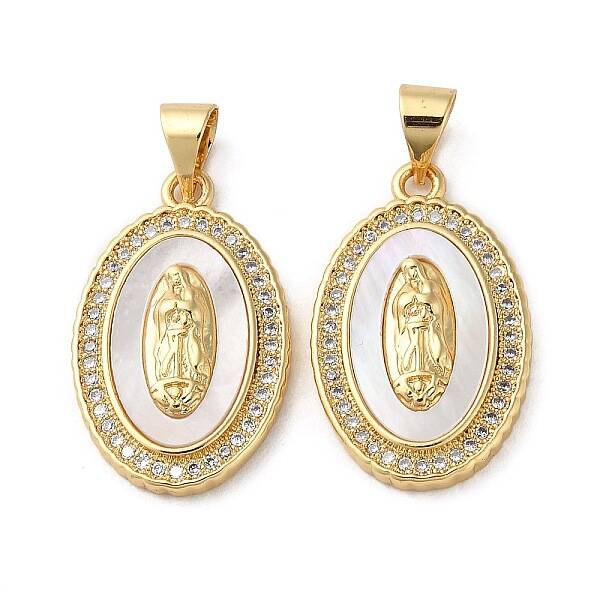 Brass Micro Pave Cubic Zirconia Pendants