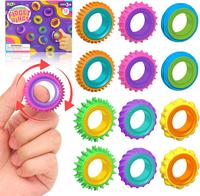 Fidget Toys Sensory Rings for Kids: 12 Pack Finger Spinner Rings - Texture Stress Toys for Kids Autism Calming - Fun Fidgets ...