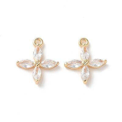 Real 18K Gold Plated Brass Cubic Zirconia Charms