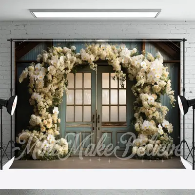 Holy Rose Blue Door Birthday Cake Smash Backdrop - Aperturee