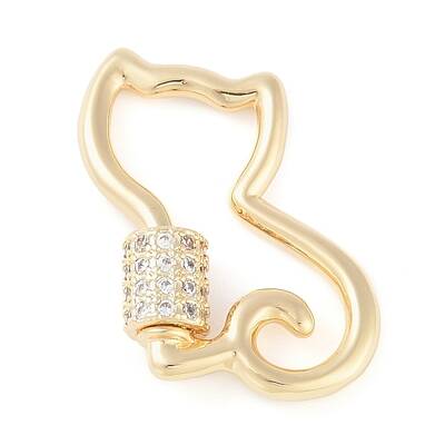 Rack Plating Brass Micro Pave Cubic Zirconia keychain Clasps