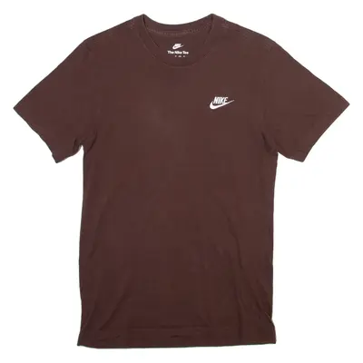 NIKE Mens T-Shirt Maroon Crew Neck XS
