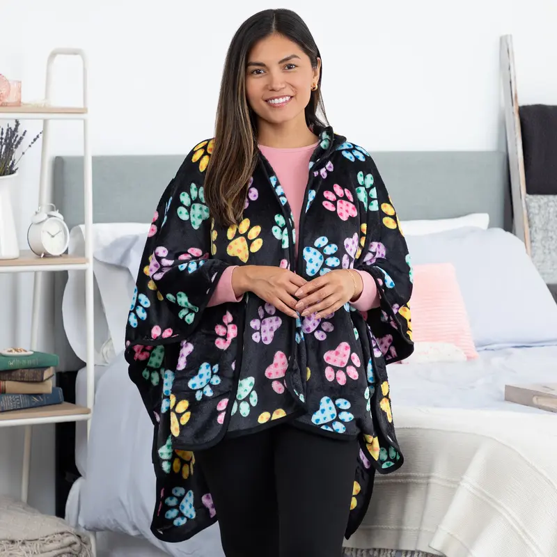 Super Cozy™ Paws Fleece Hoodie Cape - Decadent Paws