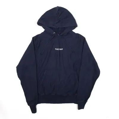 CHAMPION Reverse Weave The Bay Sports Hoodie Blue Pullover Mens S