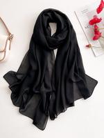 Women's Solid Color Scarf, Fashionable Breathable Lightweight Shawl for All Seasons, Casual Chic Versatile Wrap Scarf for Wom...