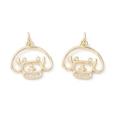 Brass Micro Pave Clear Cubic Zirconia Pendants